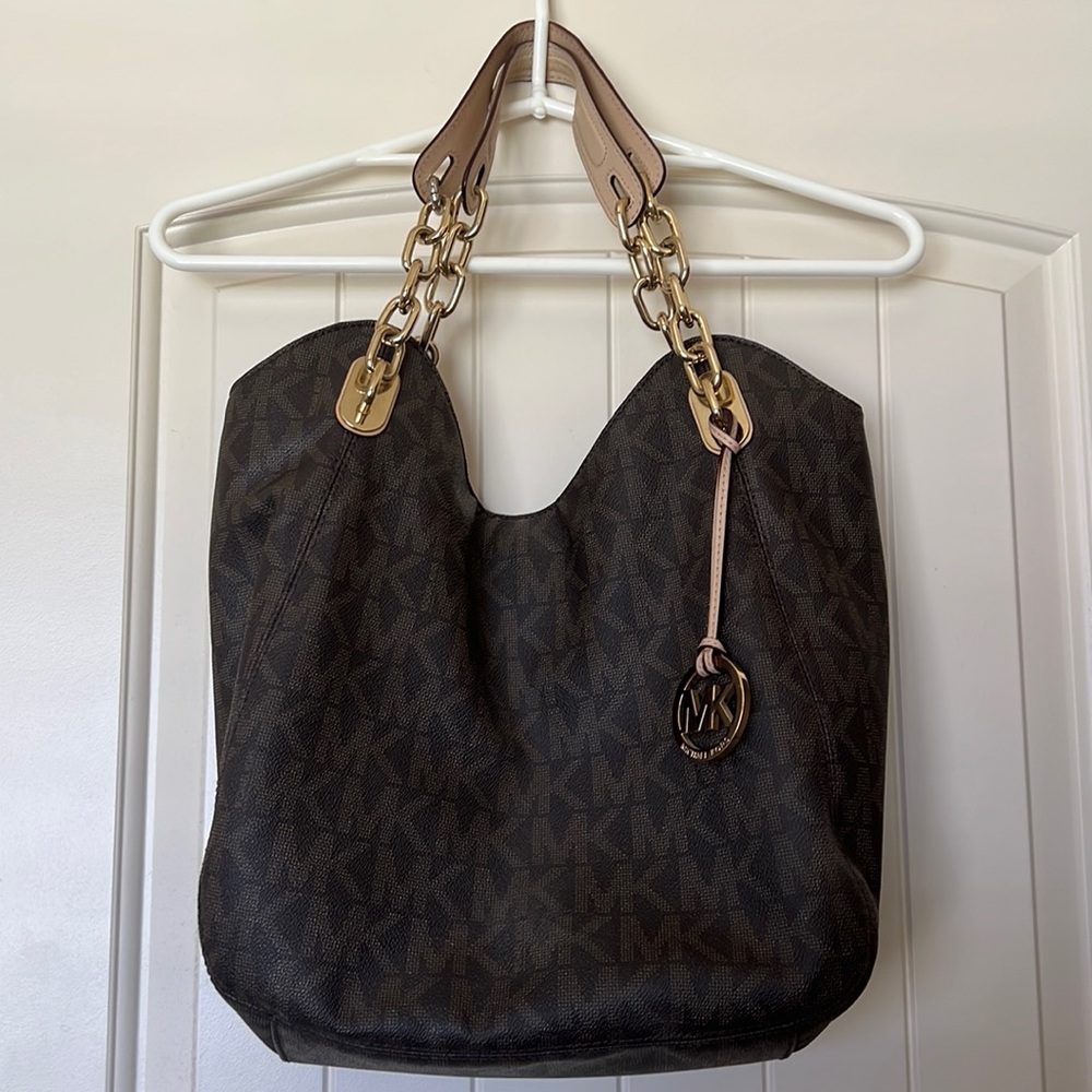 Michaels Kors Lilly Brown Signature Monogram Tote